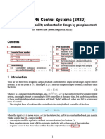 EEET 3046 Control Systems (2020) : Lecture 10: Controllability and Controller Design by Pole Placement