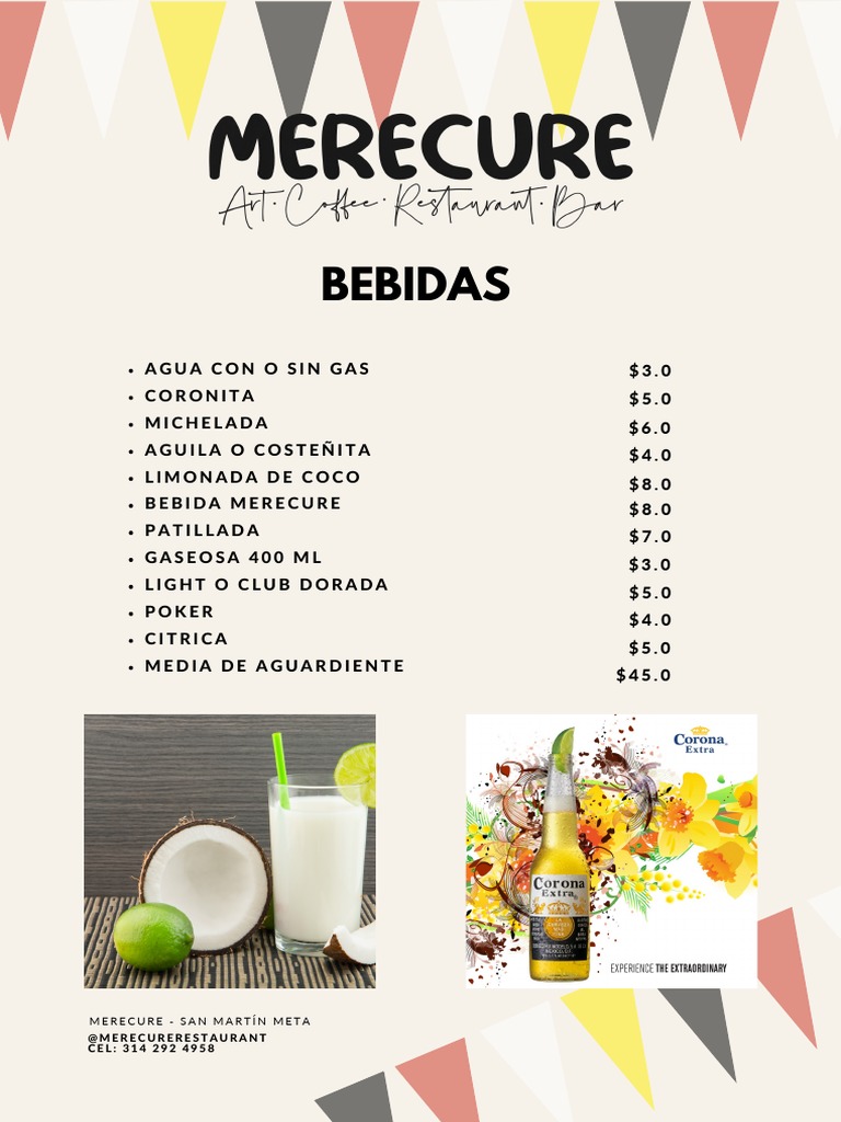 Menú del Restaurante Merecure | PDF | Alimentos | Cocina