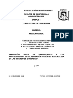 Tipos de Presupuesto y Los Procedimientos de Elaboracion.