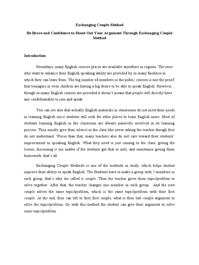 Exchanging Couple Method Be Brave and Confidence To Shout Out Your ...
