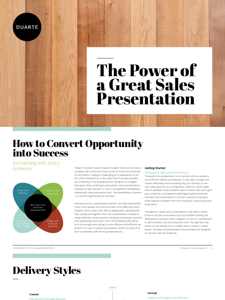 Duarte The Power of A Great Sales Presentation PDF Sales