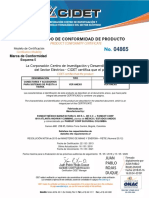 Certificación 04865F Conectores Panduit