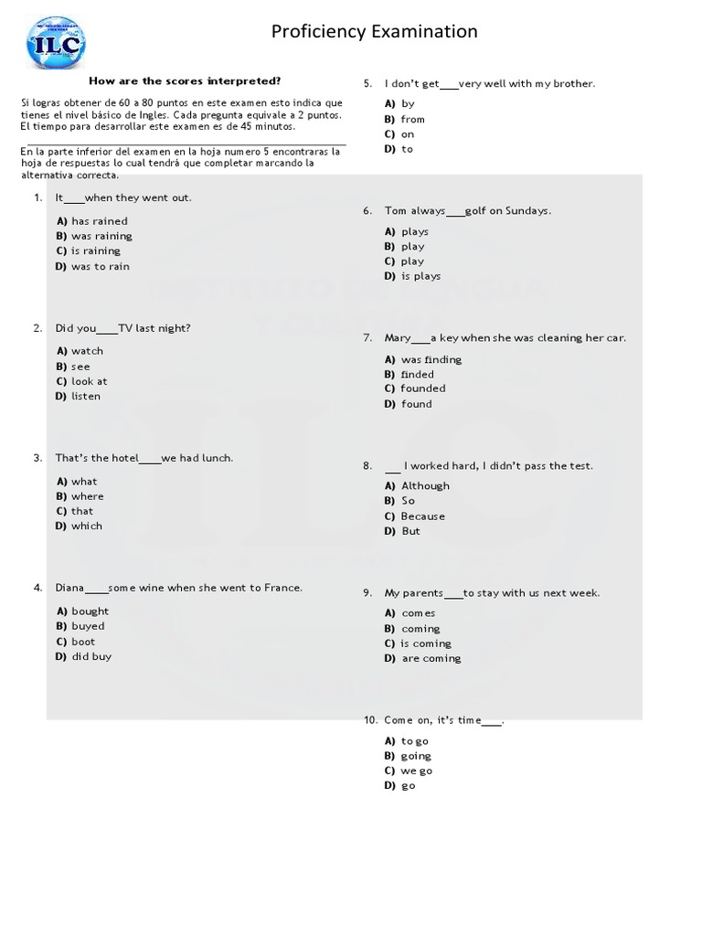 English Proficiency Test | PDF