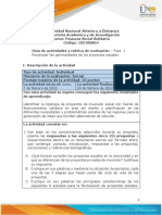 Guía de Actividades y Rúbrica de Evaluación - Unidad 1 - Fase 1 - Reconocer Las Generalidades de Los Proyectos Sociales