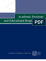 Academic Freedom and Educational Responsibility: AS B D