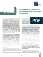 ANALISIS El Presupuesto 2021 Debe Mostrar Responsabilidad Fiscal en El Contexto de La Pandemia - Sep2020