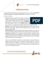 Comunicado. Inicio de Semestre.1 de Febrero 2022 W