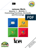 Business Math: Quarter 1 - Module 1: Converting Fractions, Decimals, and Percentage