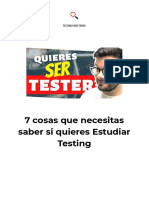 Resumen 7 Cosas Que Necesitas Saber Si Quieres Estudiar Testing