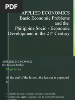 Applied Economics Basic Economic Problems and The Philippine Socio - Economic Development in The 21 Century