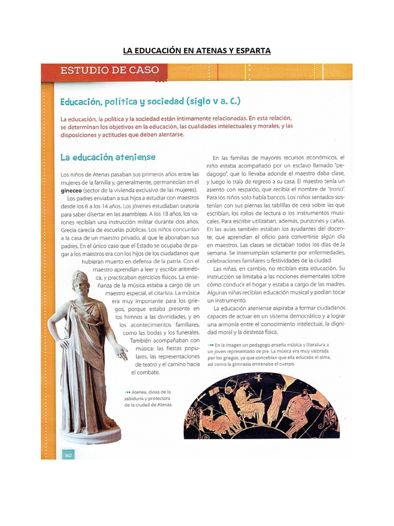 Educación en Atenas y Esparta | PDF | Artes del Lenguaje y Comunicación ...
