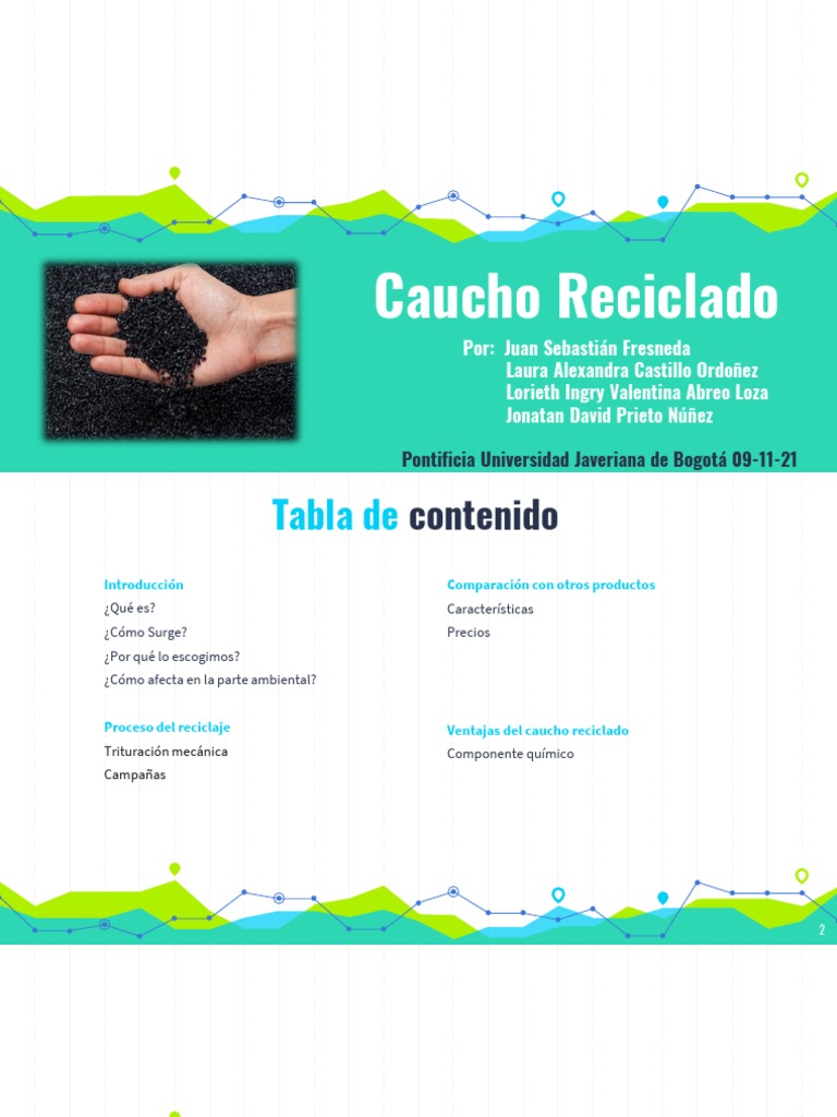 Caucho Reciclable PDF Reciclaje Caucho Natural
