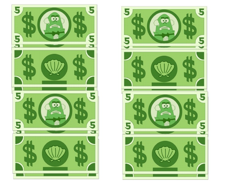 Billete de Bob Esponja PDF