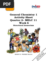 General Chemistry 1 Quarter 2 - MELC 11 Week 6: Activity Sheet