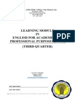 Learning Module IN English For Academic and Professional Purposes (Eapp) (Third Quarter)