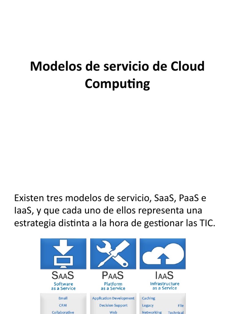 Modelos de Servicio de Cloud Computing | PDF | Computación en la nube ...