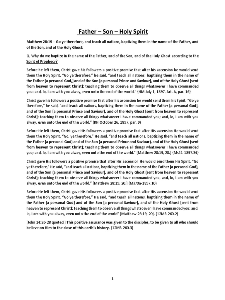 Father Son Holy Spirit Pdf Jesus God The Father