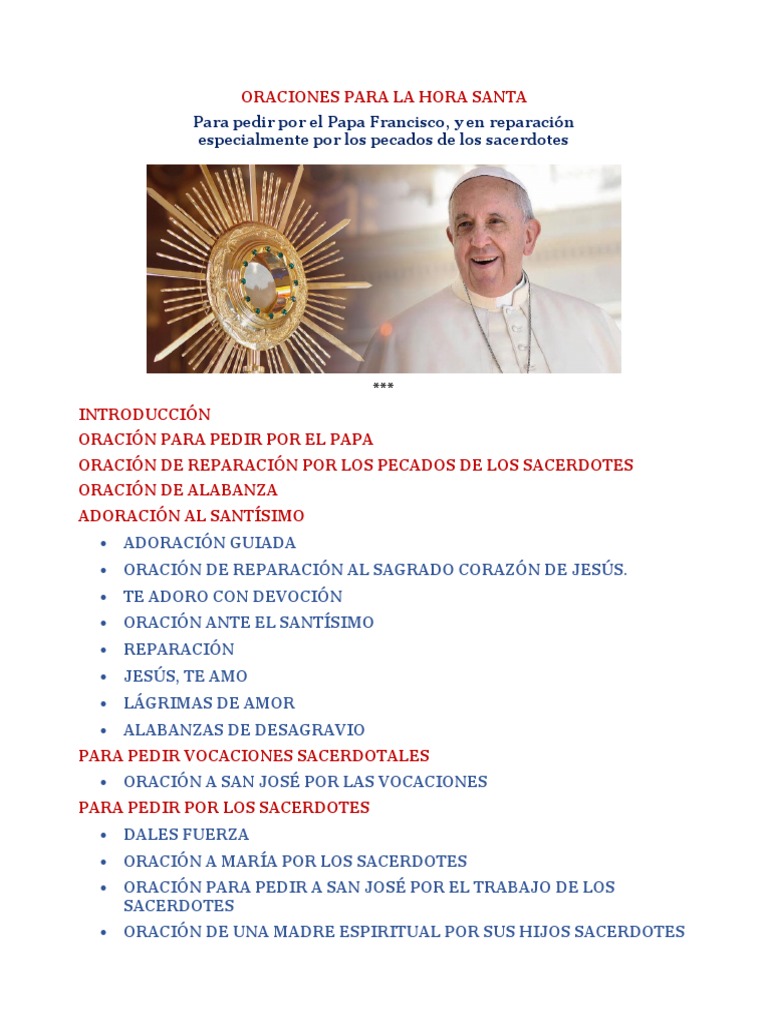 Oraciones para La Hora Santa | PDF | María, madre de Jesús | eucaristía