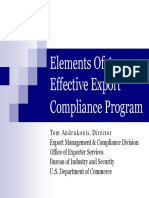 Elements of An Effective Export Compliance Program: Tom Andrukonis, Director