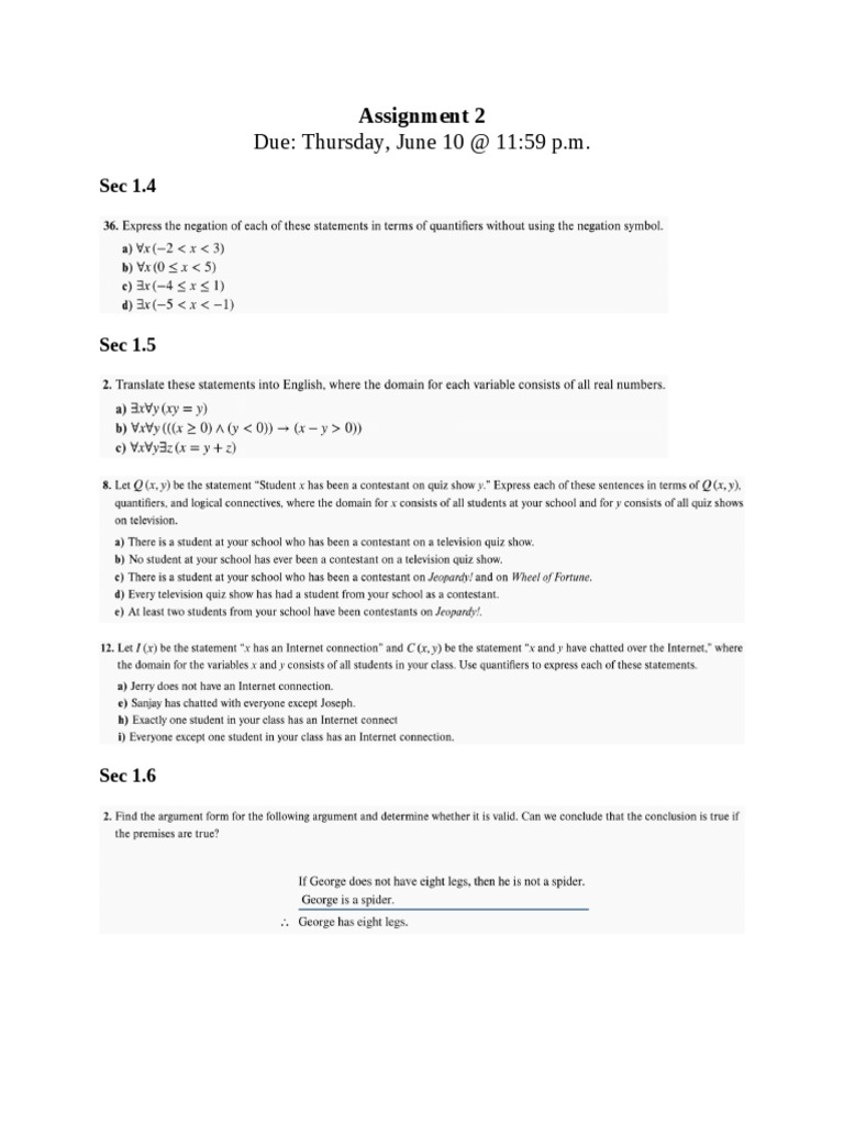 Discrete Math - Assignment 2 | PDF