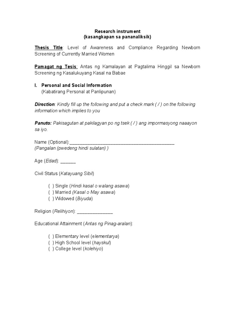 Research Instrument 329 | PDF | Infants | Medical Specialties