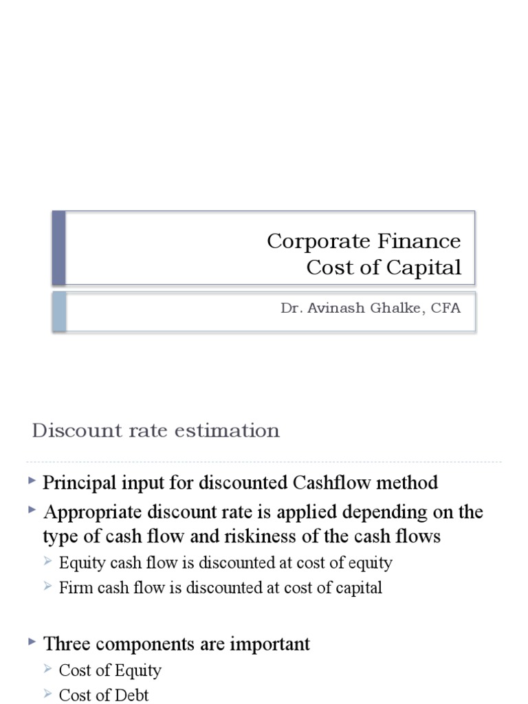 Corporate Finance: Cost of Capital | PDF | Cost Of Capital | Beta (Finance)