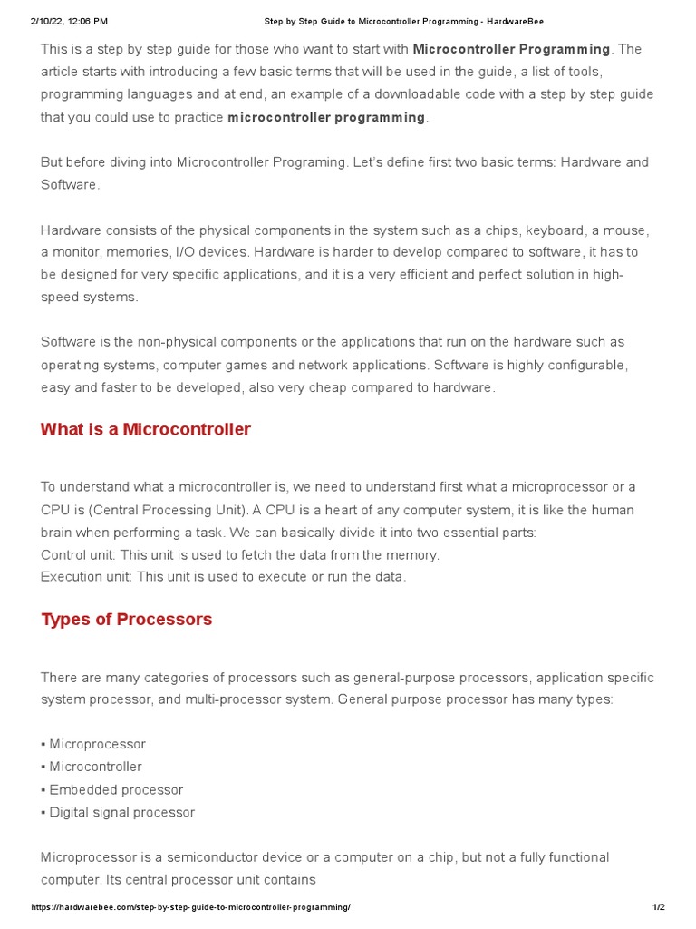 What Is A Microcontroller | PDF | Central Processing Unit | Microcontroller