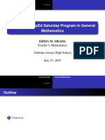 2019 Mtap-Deped Saturday Program in General Mathematics: Erma M. Orada