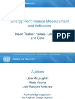 Energy Performance Measurement and Indicators: Insert Trainer Names, Location and Date
