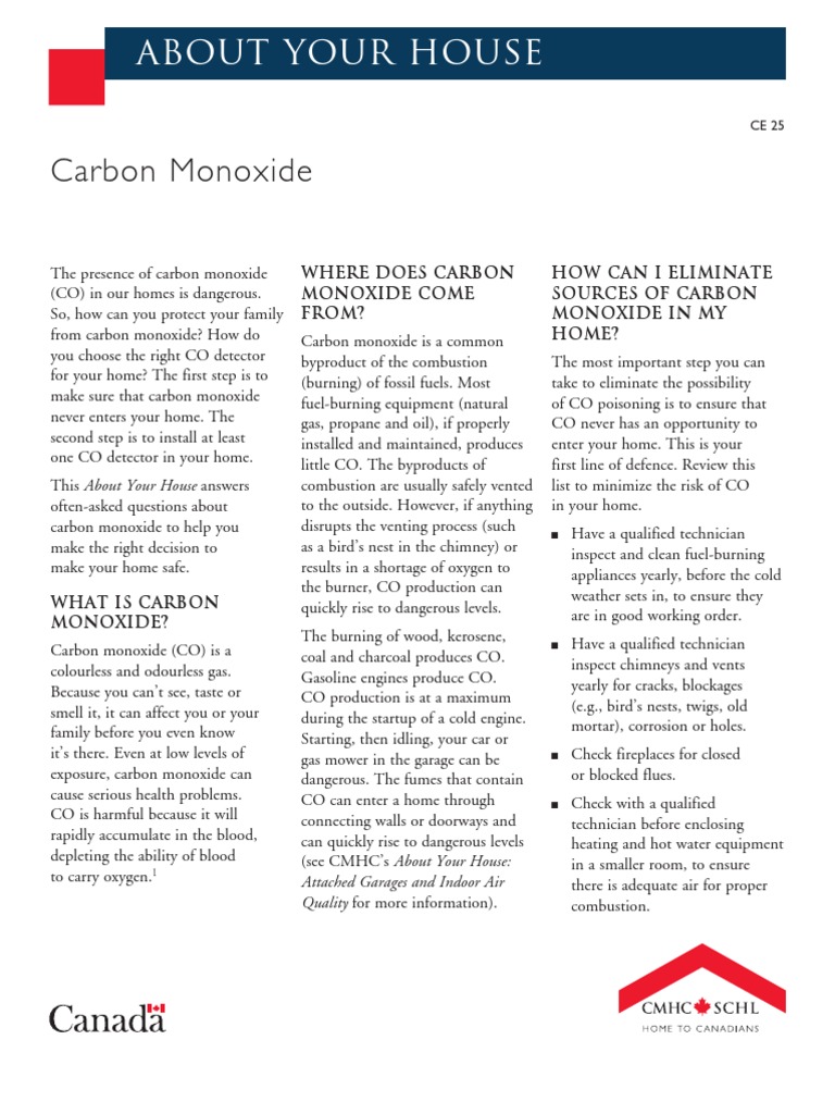 About Your House Carbon Monoxide PDF Carbon Monoxide Chimney