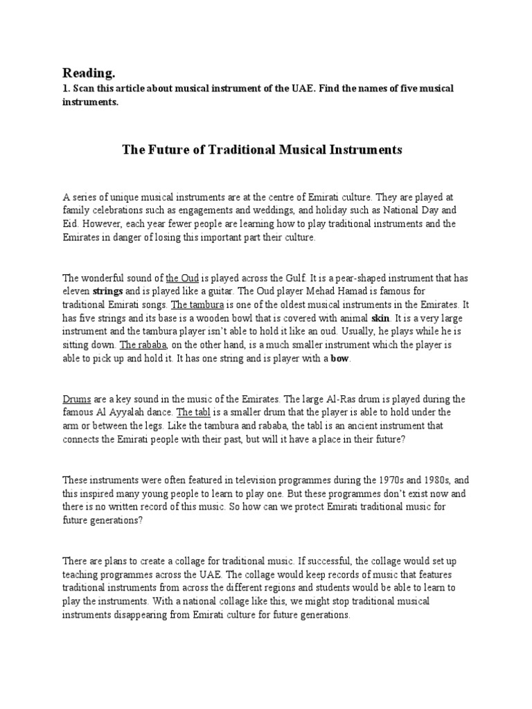 Musical Instruments of The UAE PDF United Arab Emirates Musical