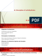 Absorbation and Digestion of Carbohydrates