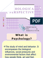 Psychologica L Perspective: By: Cherry Mae M. Bandija & Marlyn D. Tutor