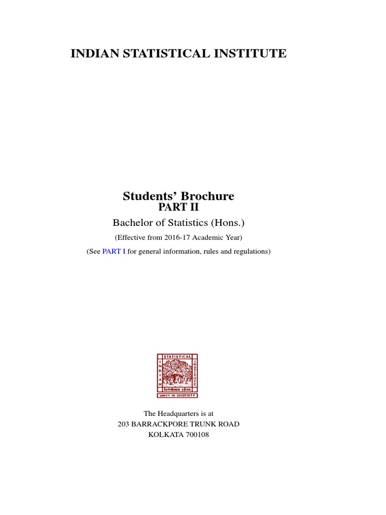 Revised Brochure BStat (2016) | PDF | Matrix (Mathematics) | Statistics