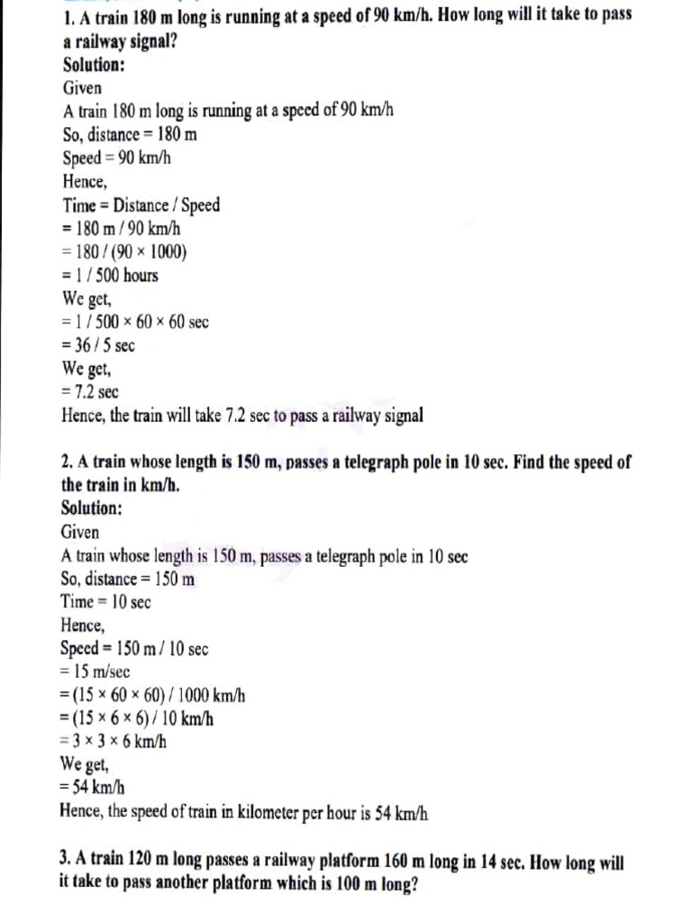 Class 6 Mathematics Speed Distance Time Homework 270122 | PDF | Speed ...