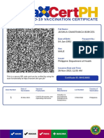 Covid-19 Vaccination Certificate: Joshua Cimafranca Borces
