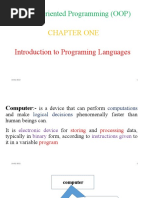 Object Oriented Programming (OOP) : Chapter One