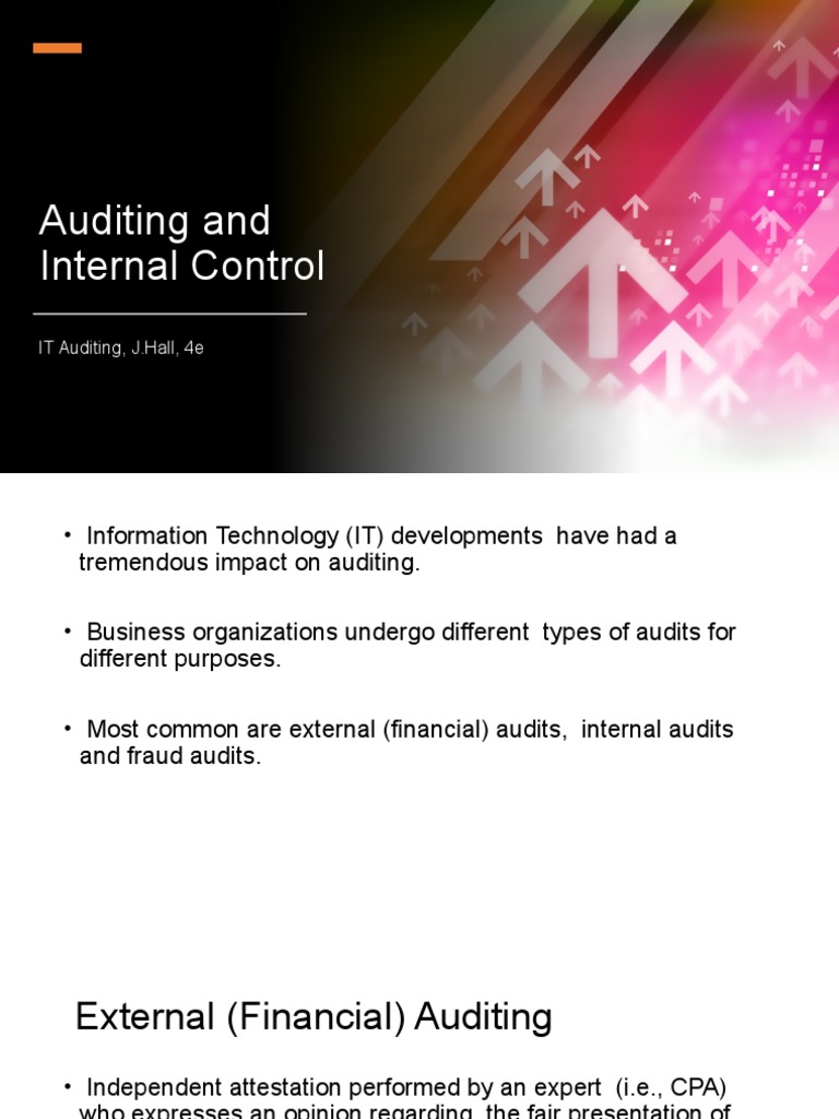 Auditing and Internal Control: IT Auditing, J.Hall, 4e | PDF | Audit ...