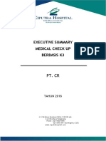 Executive Summary Medical Check Up Berbasis K3 PT. CR Tahun 2018