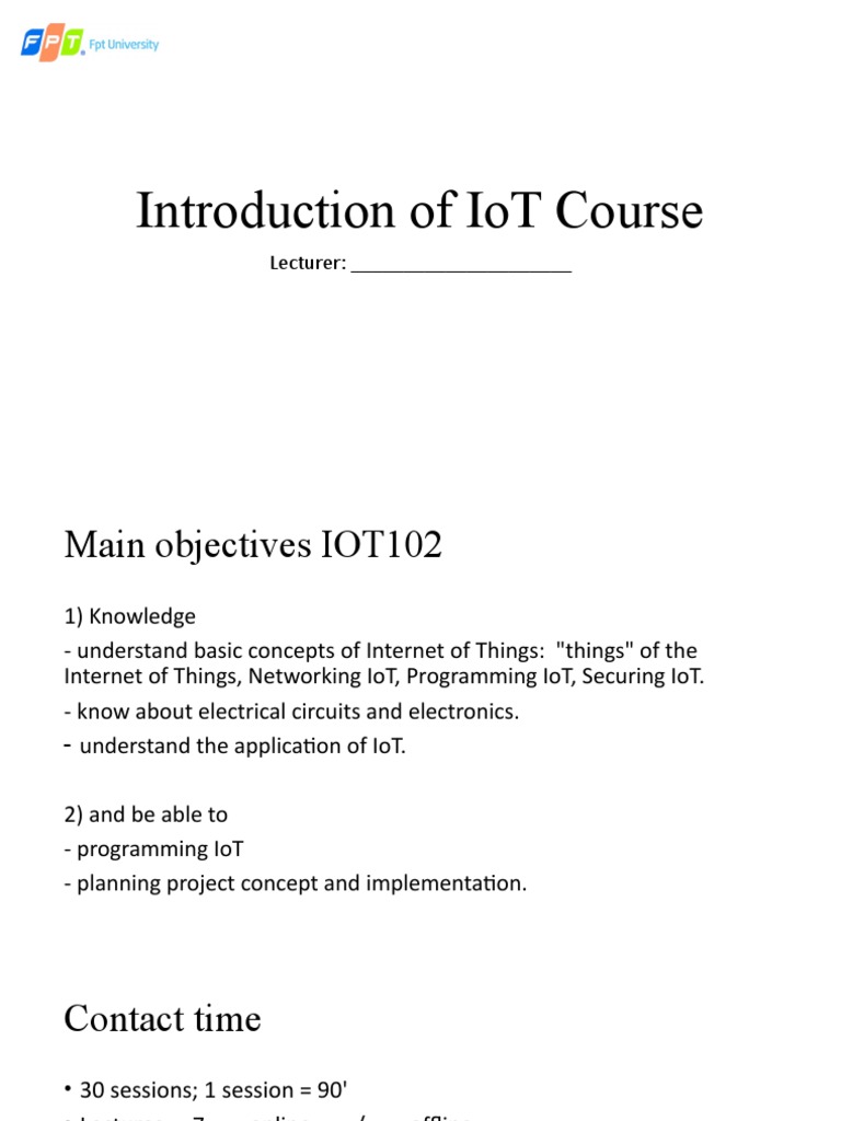 IoT Course Overview and Assessment Guide | PDF | Internet Of Things ...
