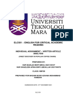 ELC501 - English For Critical Academic Reading: Individual Assignment - Written Article Analysis