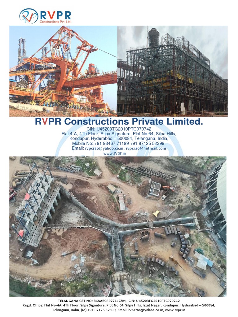 RVPR Constructions Overview and Projects | PDF | Crane (Machine ...
