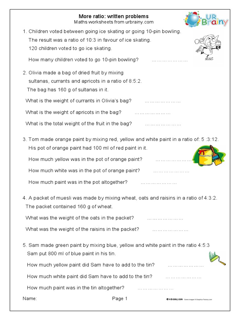 More Ratio Written Problems | PDF | Raisin | Ratio
