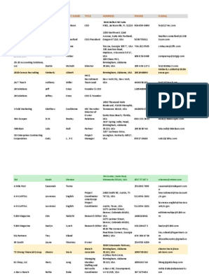 UM Contact List, PDF, Business