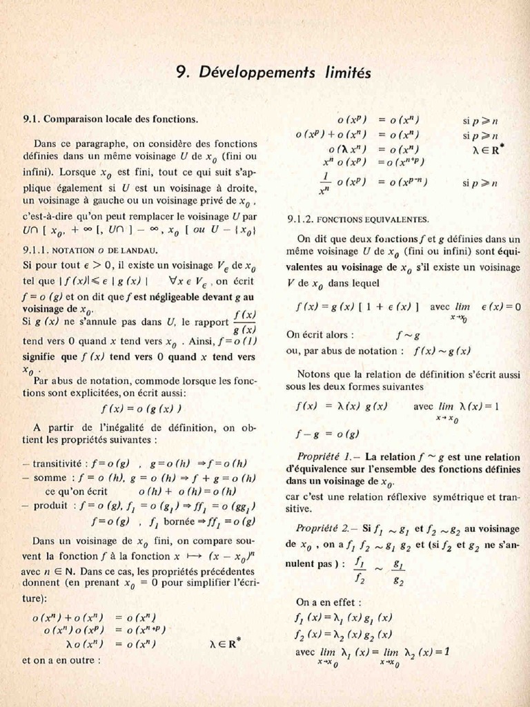 Développements Limités | PDF