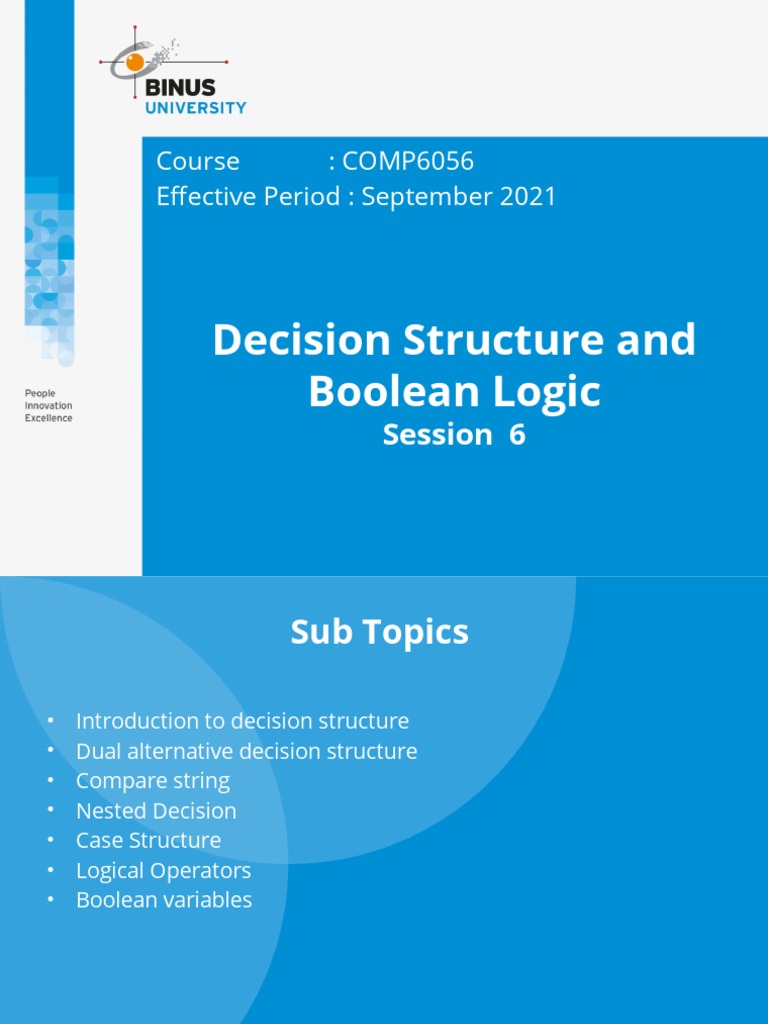 Decision Structure and Boolean Logic (T) | PDF | String (Computer ...