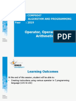 COMP6047 - Operators, Operands and Arithmetic