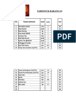 Parstock Barang Gudang Bar CP: NO Nama Barang NO