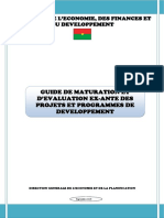 Guide de Maturation Et d Evaluation Ex-Ante Des PPD 2018