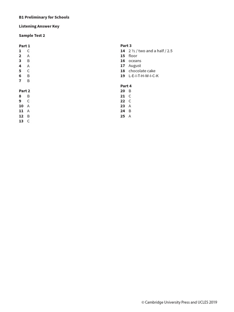 Prel FS - Listening AK - Test 2 | PDF